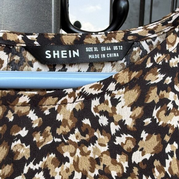 Women's Brown & Tan Patterned Dress - Picture 3 of 5